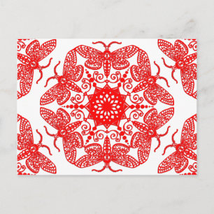 Carte Postale Wycinanka Moth Motif