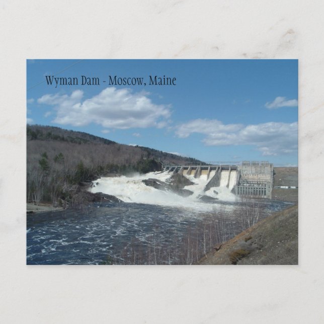 Carte Postale Wyman Dam Hydro Station, Moscou, Maine (Devant)