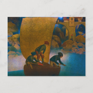 Carte Postale Wynken, Blynken et Nod, 1905 par Maxfield Parrish