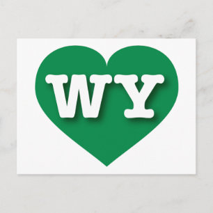 Carte Postale Wyoming Green Heart - J'aime WY