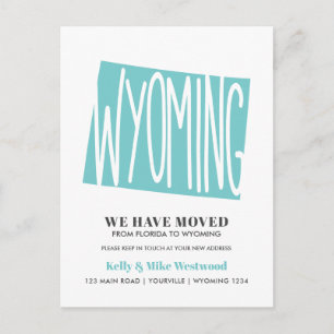 Carte postale Wyoming Nous avons déménagé Nouvelle