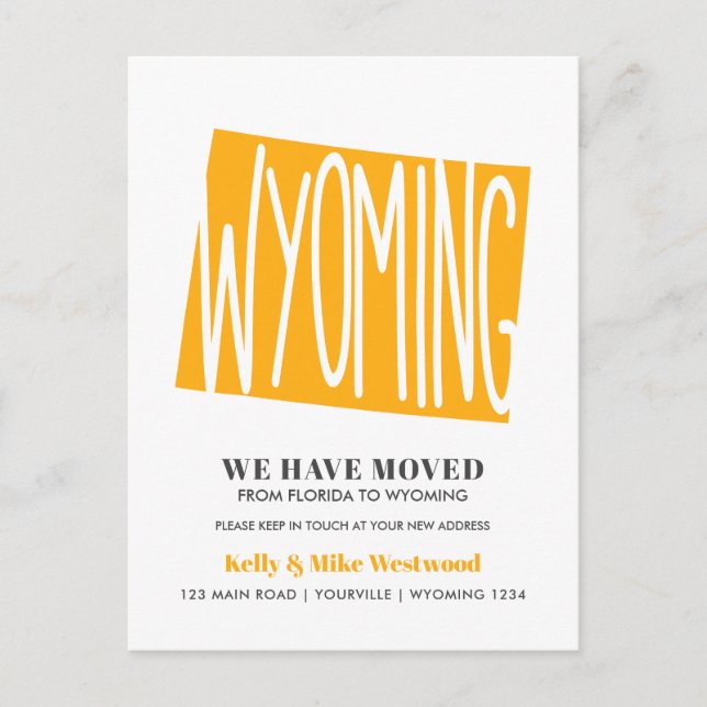Carte Postale Wyoming Nous avons déménagé Nouvelle adresse Nouve (Devant)