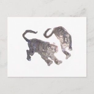 Carte Postale Xian China 2002 Ghost Tigers White Circle Transp