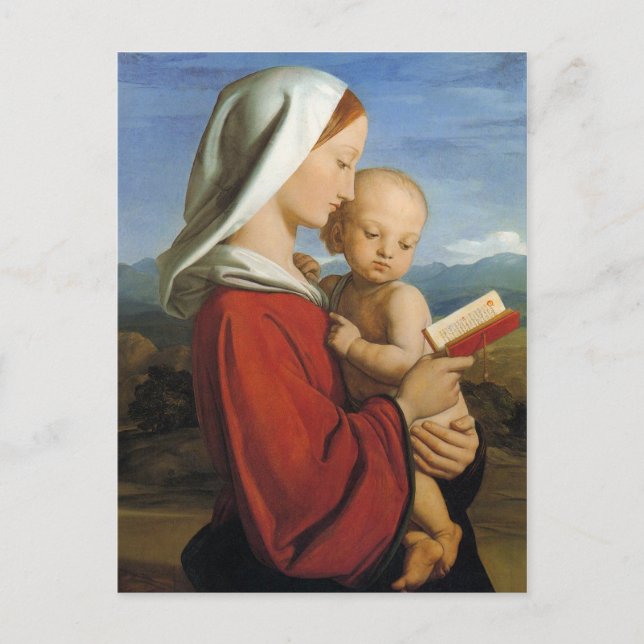 Carte Postale XIXe siècle 'Scottish Virgin et l'enfant écossais (Devant)