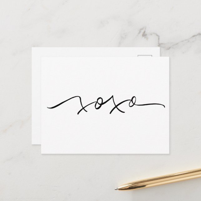 Carte postale XOXO (Devant/Arrière en situation)