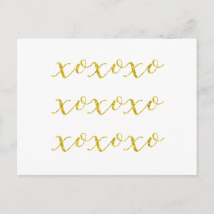 Carte Postale XOXO Citation Faux Parties scintillant Bling Séqui