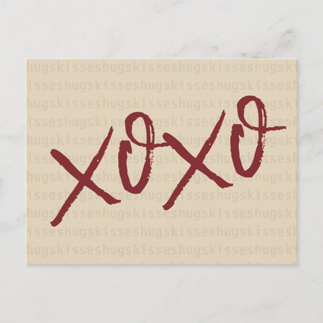 Carte Postale Xoxo embrasse en couleur crème (Devant)