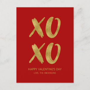 Carte postale XOXO Valentine Brossé Gold Foil