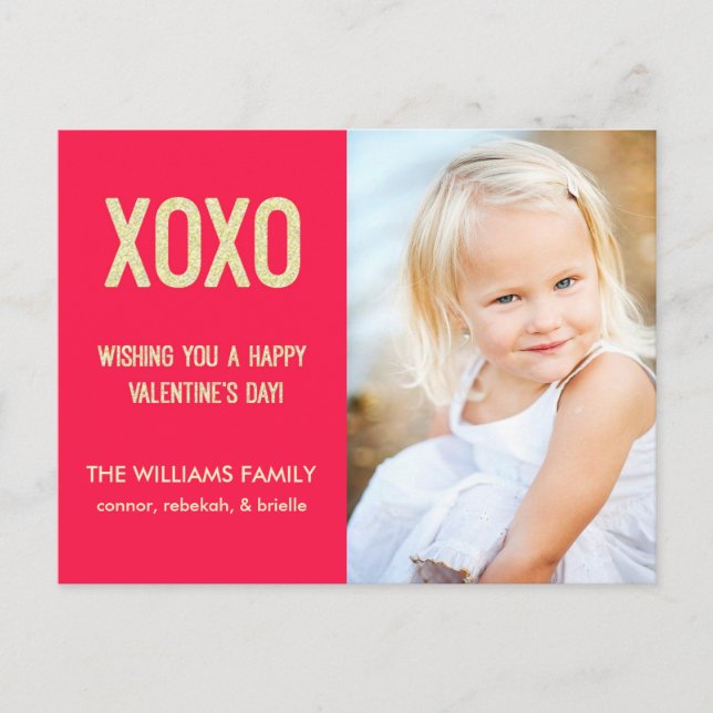 Carte postale XOXO Valentine's Day (Devant)