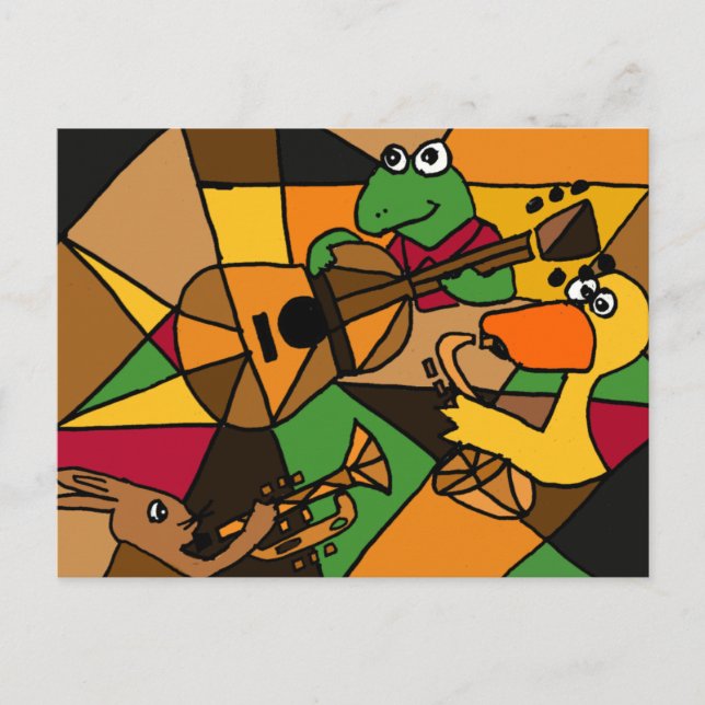 Carte Postale XX- Animaux d'art Abstraits et musique (Devant)