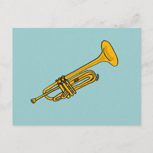Carte Postale XX- Caricature amusante pour trompette