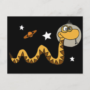 Carte Postale XX- Caricature de serpent astronaute