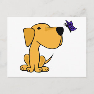 Carte Postale XX- Cartoon à papillon de surveillance du Labrador