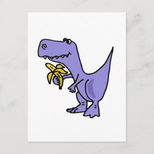 Carte Postale XX- Dinosaure T-Rex mangeant de la banane Caricatu
