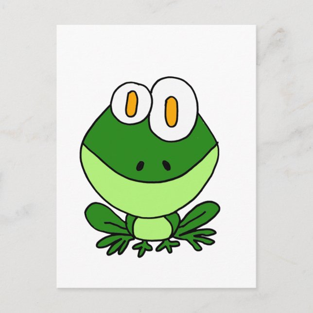 Carte Postale XX- Drôle assis Green Frog Cartoon (Devant)