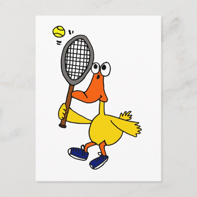 Carte Postale XX- Drôle Drôle Canard Jouer Tennis (Devant)