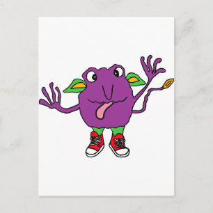Carte Postale XX- Funny violet monstre de tickets