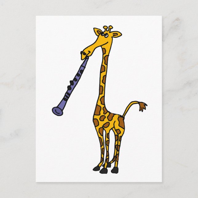 Carte Postale XX- Girafe Playing the Clarinet (Devant)