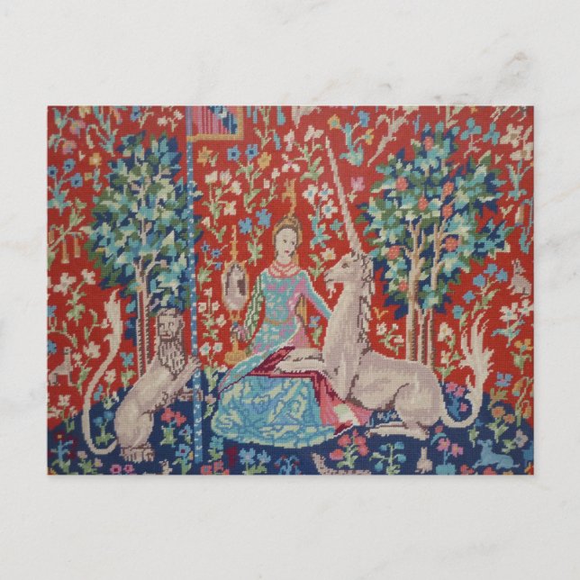 Carte Postale XX- Lady et Unicorn Tapestry Art Design (Devant)