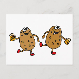 Carte Postale XX- Pommes de terre en purée dessin animé