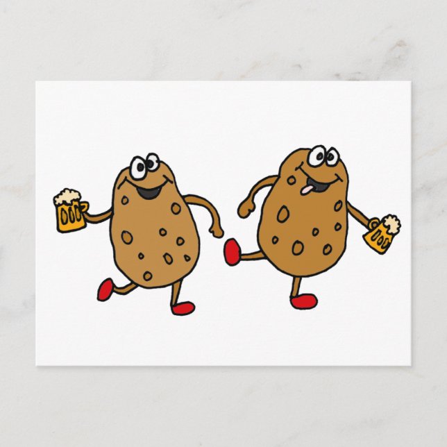 Carte Postale XX- Pommes de terre en purée dessin animé (Devant)