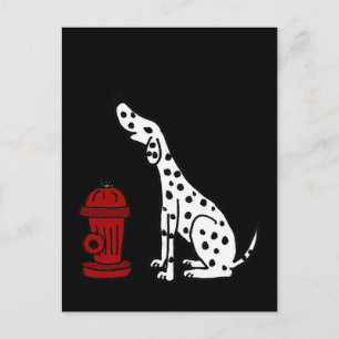 Carte Postale XX- Super Chien dalmate et hydratant incendie