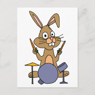 Carte Postale XX- Superbe Lapin Lapin Jouer Des Tambons
