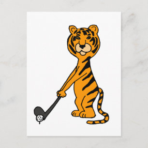 Carte Postale XX- Tigre Jouer au dessin de golf