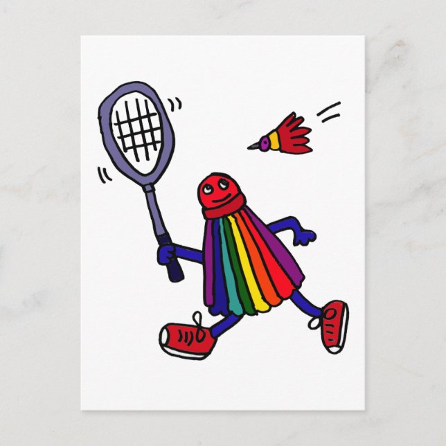 Carte Postale XY - Drôle Carton de Birdie Badminton (Devant)
