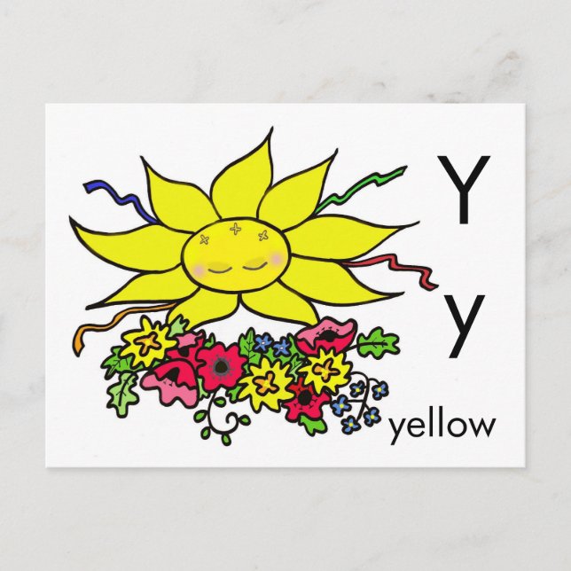Carte Postale Y est pour Jaune (Devant)