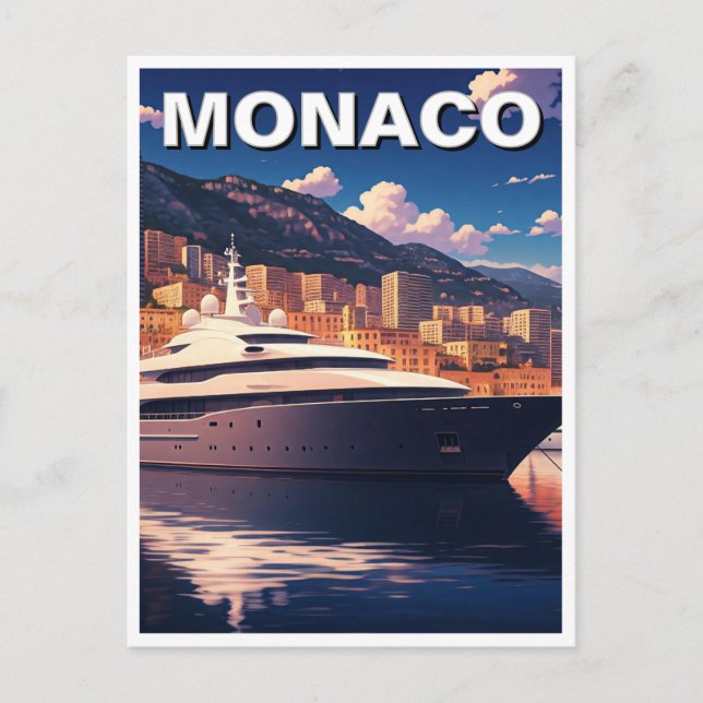Carte Postale Yacht à Monaco Monte Carlo Europe Travel (Devant)