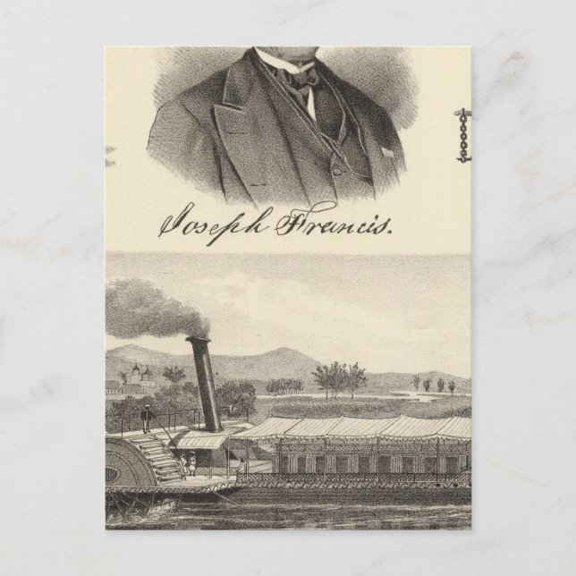 Carte Postale yacht à vapeur en fer ondulé (Devant)