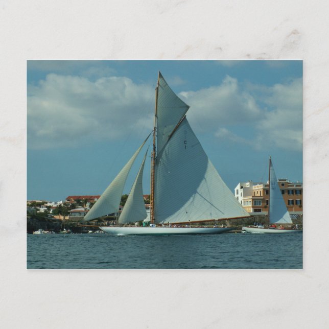 Carte Postale Yacht de course classique (Devant)