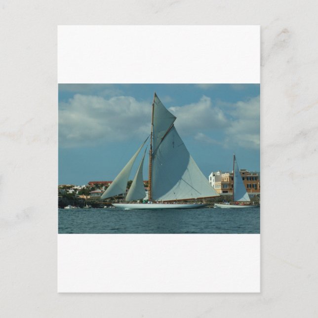 Carte Postale Yacht de course classique (Devant)