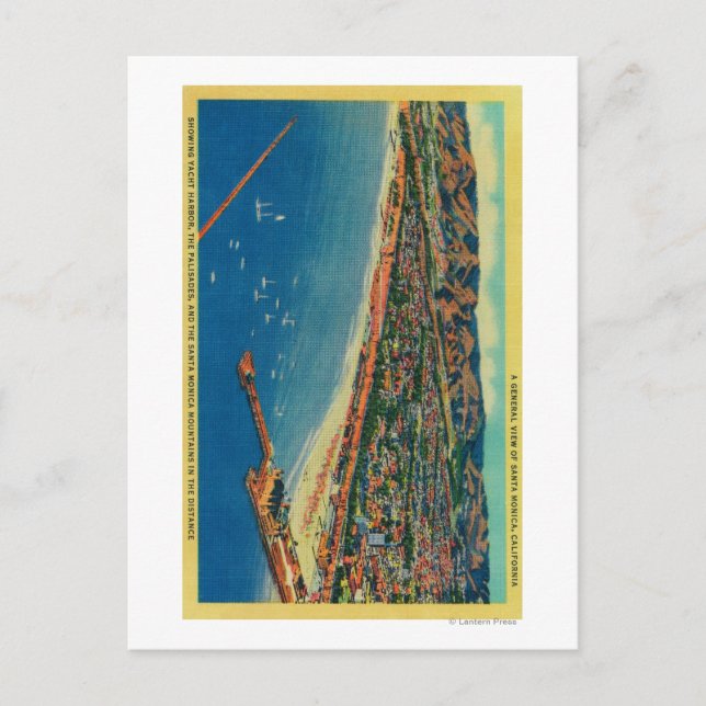 Carte Postale Yacht Harbour, The Palisades et Père Noël Monica (Devant)