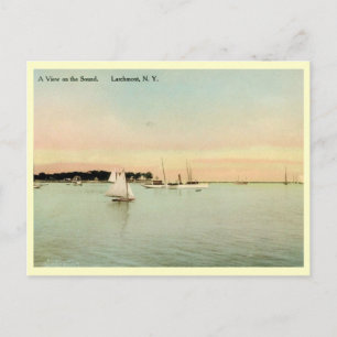 Carte Postale Yachts on the Sound, Larchmont, New York Vintage