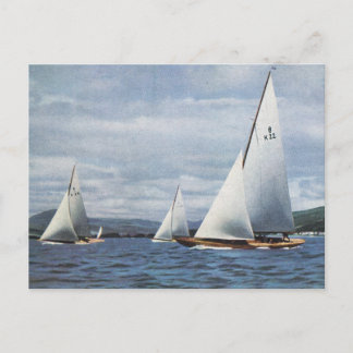 Carte Postale Yachts vintages de 8 mètres au large de l'île de W