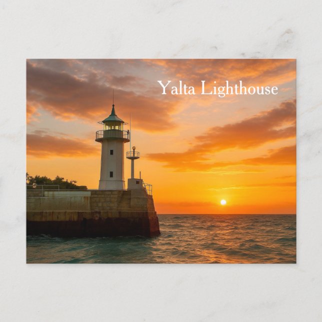 Carte Postale Yalta Lighthouse at Sunset, Ukraine, Postcard (Devant)