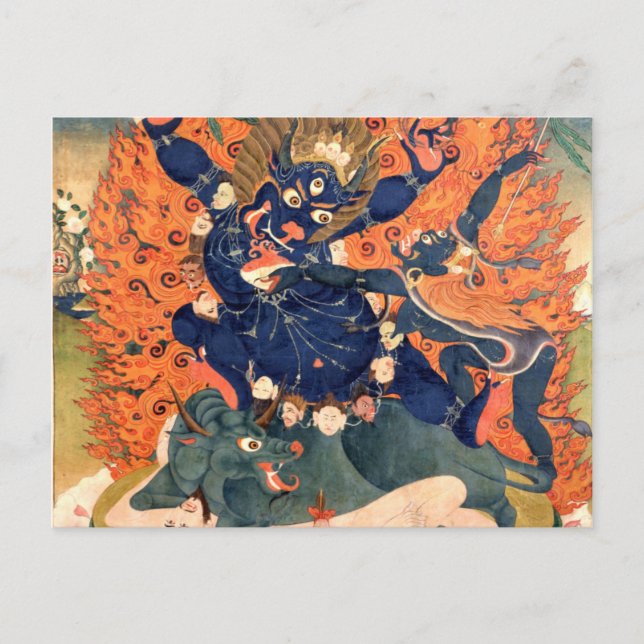 Carte Postale Yama Dharmaraja Déité bouddhiste (Devant)