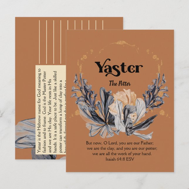 Carte Postale Yaster | Noms de Dieu Écriture Dévotionnelle (Devant / Derrière)