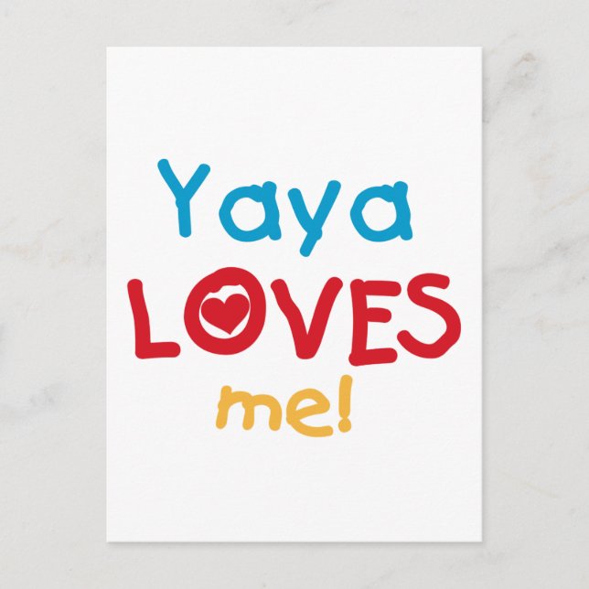 Carte Postale Yaya Loves Me Tshirts et cadeaux (Devant)