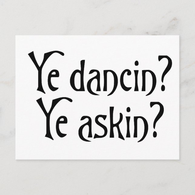 Carte Postale Ye Dancin Ye Askin Funny Scottish Glagow humour br (Devant)