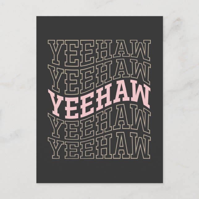 Carte Postale Yeehaw Cowboy Cowgirl Rodeo Western Pays (Devant)