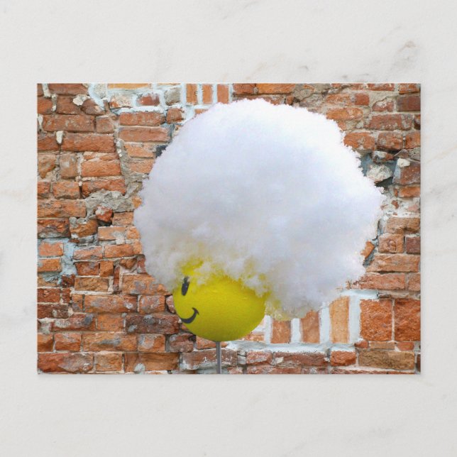 Carte Postale Yellow Happy Face Antenne Topper, Casquette de nei (Devant)