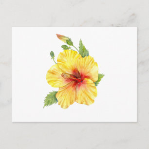 Carte Postale Yellow Hibiscus Botanical