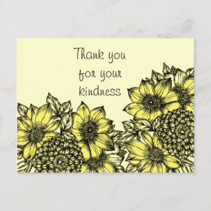 Carte Postale Yellow Sunflowers Thank You Postcard