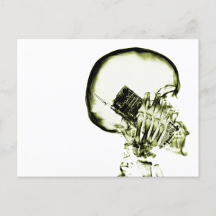Carte Postale Yellow X-Ray Vision Squelette Skull Téléphone cell