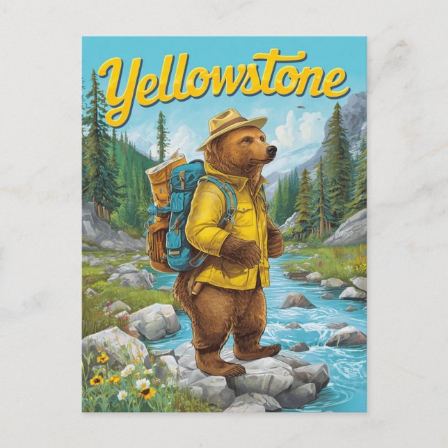 Carte Postale Yellowstone Bear Ranger Vintage (Devant)