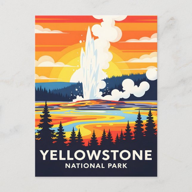 Carte Postale Yellowstone National Park – Vibrant Geyser (Devant)