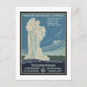 Carte Postale Yellowstone National Park Vintage Travel Poster